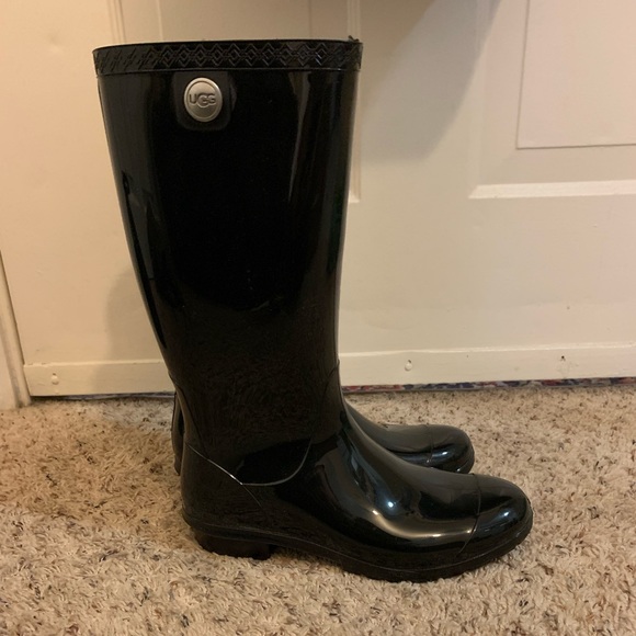 black ugg rain boots